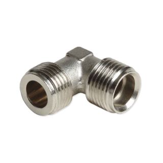 Eurotis gomito 90° MM 1/2" in ottone nichelato con battuta piana per acqua/solare/gas