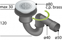 OMP set per piatto doccia piletta e sifone